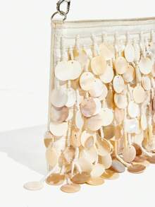 SHECARRY Ladies, Women Top Handle Bags, Fashionable, Elegant, Simple, Personalized, Versatile, Pearl Shell Piece Tassel, For Beach, Vacation, Holiday, Summer, Seaside, Date, Afternoon Tea - Multicolor - View 6