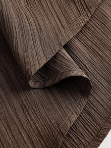 SHEIN MOD Váy quây hàng ngày đơn giản màu trơn dành cho nữ - Màu nâu Sô-cô-la - Xem 4