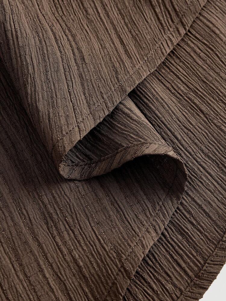 SHEIN MOD 여성용 단색 간단한 일상용 민소매 드레스 - 초콜릿 브라운 - 보기 4