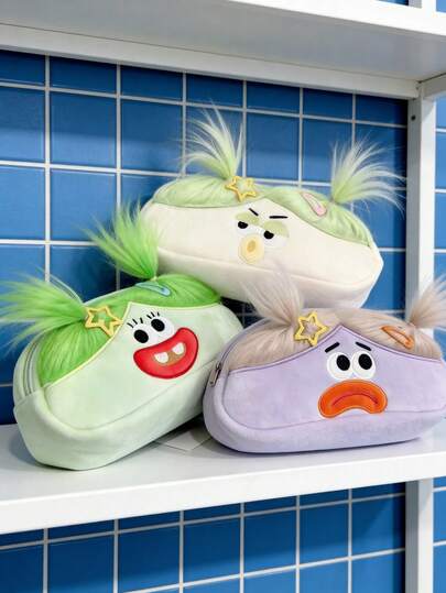 Joivida 1个趣味丑萌文具收纳笔袋设计，文具收纳袋，学生学校办公桌家用，热门网红返校礼物，收纳用品