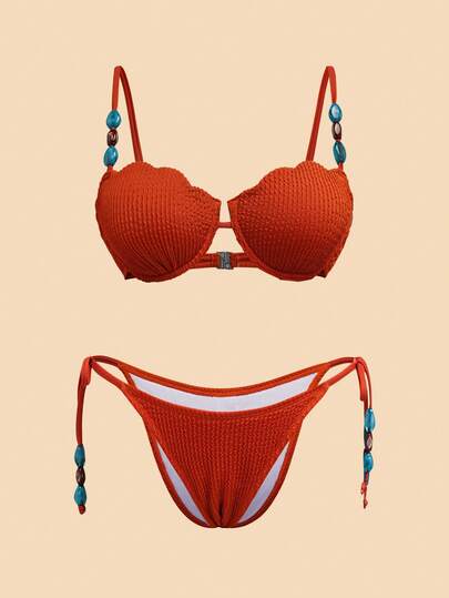 Travachic Women's Beaded Decoration Swimwear Set For Beach Vacation,Summer,Festival,Party ,Cute,Beach,Casual,Vacation,Holiday,Summer Outfits,Spring Outfit Women ,Beach Outfit For Women,Beach Outfits For Women,Beach Outfit,Beach Outfits,Vacation Outfits Women,Holiday Outfits For Women,Summer Holiday Outfits,Holiday Outfits,Vacation Outfits For Women,Beach Vacation Outfits For Wome,Y2k Y2K,Country,Country Concert Outfit,Country Style For Women,Country Outfits For Women,Tropical,  Bohemian, Ibiza, Western