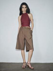 2025 法国皮革尖头坡跟时尚简约系带凉鞋，适合女士，鞋头空间约 3.2 厘米 - 3.6 厘米 - 紅色 - 查看 8