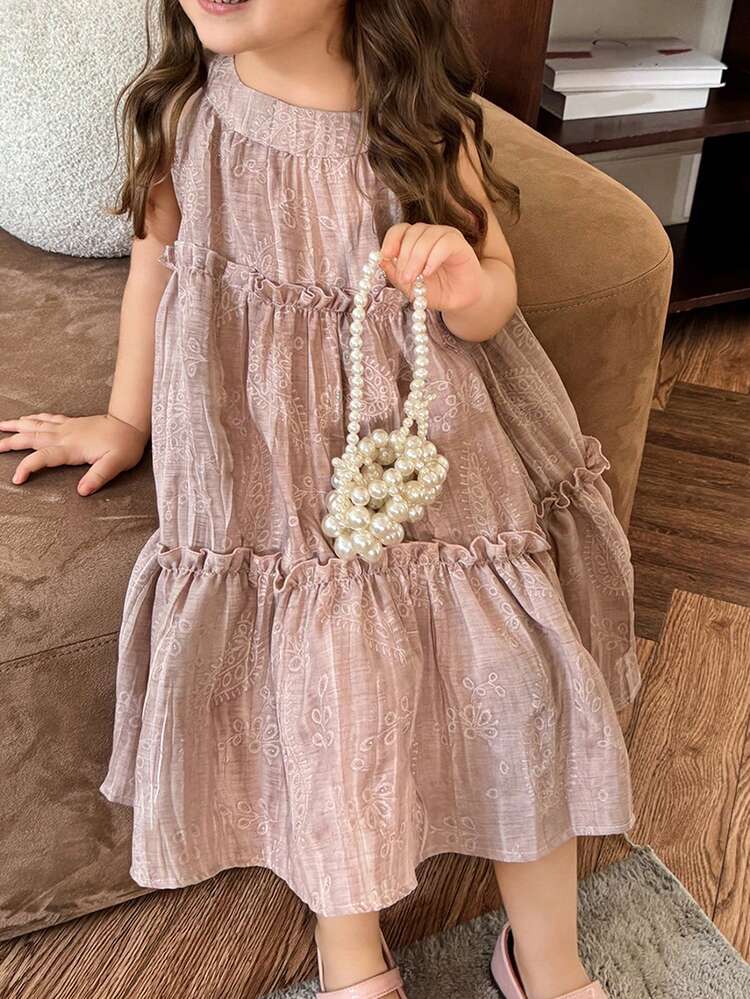 Girls Summer Off-Shoulder Princess Dress, New Stylish Young Girl Clothes