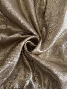 Elaquor Plus Size Fashionable Commuter Metal-Tone Jacket And Shorts Suit Fall/Winter - Gold - View 7