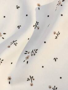 PetitDoll Sujetador sin costuras con relleno extraíble y adorno de encaje con estampado floral delicado - Blanco - Ver 11