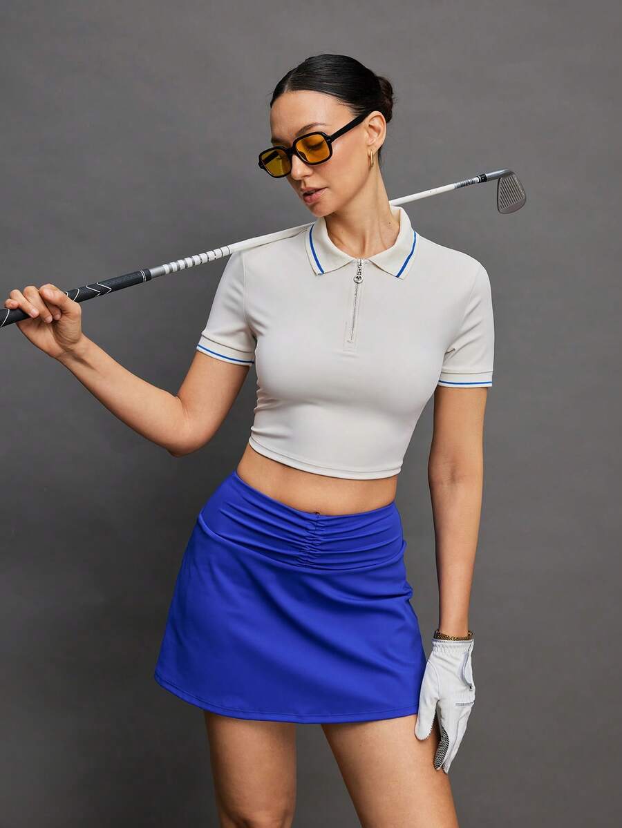 Activina 女士高尔夫和网球运动Polo衫 - 奶油色 - 查看 1