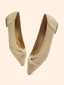 CUCCOO BASICS Women's Twist Design Casual Versatile Flat Shoes - Apricot - View 5