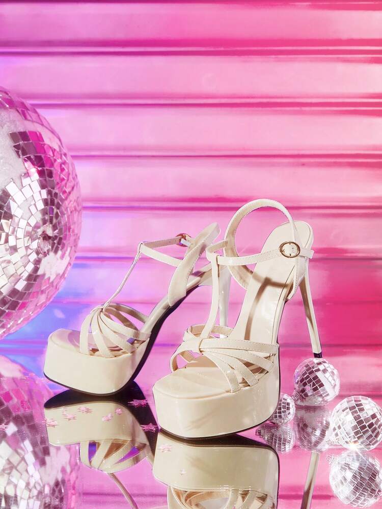 CUCCOO LuxiPop Sexy Fashion Thick Heel Waterproof Platform Women's High Heel Sandals, Suitable For Halloween, Christmas, Party, Nightclub, Thick Bottom Shoes Valentine's Day