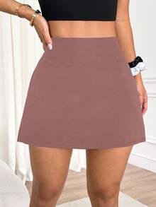 Dewbera Váy thể thao chạy bộ mùa hè đa năng dành cho nữ - Cà phê nâu - Xem 5