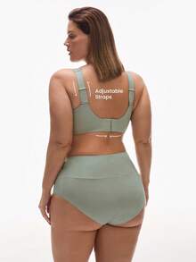 LUVLETTE Áo ngực không gọng, không đường may, dáng chữ V, ôm sát, size Freedom, màu xanh lá cây, thoải mái, không lộ viền, là món đồ thiết yếu cần thiết cho cuộc sống hàng ngày. - Màu xanh Ô liu - Xem 4