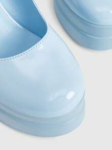 CUCCOO LuxiPop Giày cao gót đế dày màu đỏ rượu vang dành cho nữ, kiểu dáng mùa xuân, dự tiệc Phục sinh, dạ hội và Giáng sinh. - Gương màu xanh - Xem 5