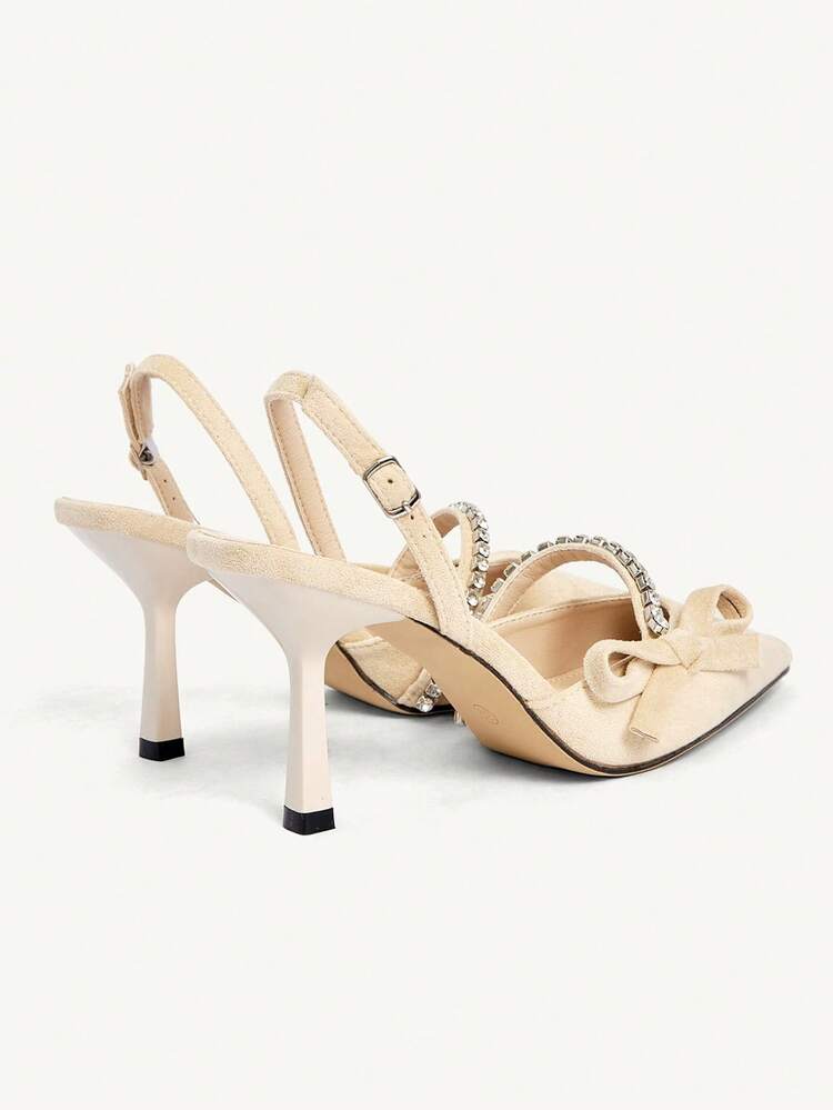 CUCCOO CHICEST Women Shoes Spring Summer New Three-Dimensional Cute Big Bow Design Pointed Toe Wine Glass Heel Middle Heel Romantic Elegance Simple Black Satin High Heel Slingback Dating Afternoon Tea Party Valentine's Day Elegant Wear Banquet Dating Evening Dress Sweet And Sexy Wedding Shoes Half Slippers Macaron White Beige Blue Royal Blue Pink Brown Green Burgundy Gray Rose Red Purple Yellow Orange Apricot Gold Silvery Diamonds Big Size Rhinestone Flower Lace Elegant Shoes Wedding Shoes