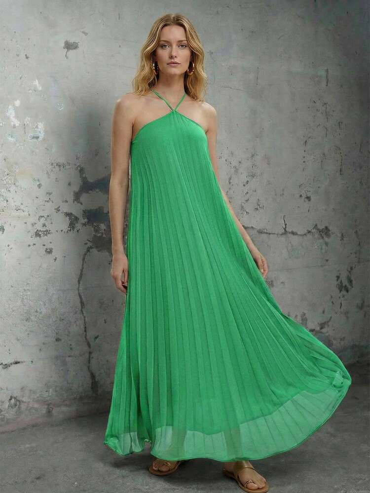 SHEIN Maija MAIJA Boho Beach Printed Ruffle Tiered Sleeveless Maxi Dress,Summer Dresses For Women