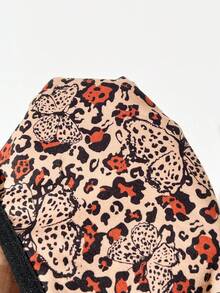 SHEIN Charming & Comfortable Butterfly Leopard Print Lace Patchwork Women's Bra - Multicolor - View 9