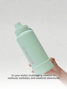 GLOWMODE 1L Sip And Go Double-Layer Stainless Steel Loop Handle Magnetic Phone Holder Non-Slip Base Water Bottle Daily Casual Office Active - Mint Green - View 6