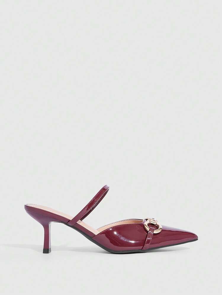 CUCCOO SZL Women's Pointed Toe Metal Decor Elegant High Heel Pumps Spring Shoes