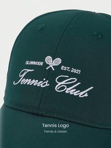 GLOWMODE Head In The Game Tennis Embroidery Elastic Back Ponytail Cap Hat Golf Tennis Pickleball Daily Casual Wear - Dark Green - View 3