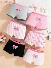 SHEIN 6条/套 女童舒适蝴蝶印花三角内裤 - 彩色 - 查看 6