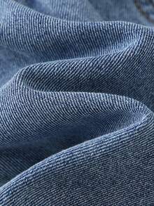 SHEIN 2pcs Baby Boy Denim Patchwork Crew Neck T-Shirt And Denim Pants Set, Casual Everyday Wear - Multicolor - View 9