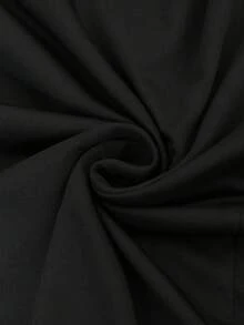 Seusyu Plus Size Women Elegant Casual Waist Cinched Asymmetric Hem Button Decor Skirt, Spring/Summer - Brown - View 3