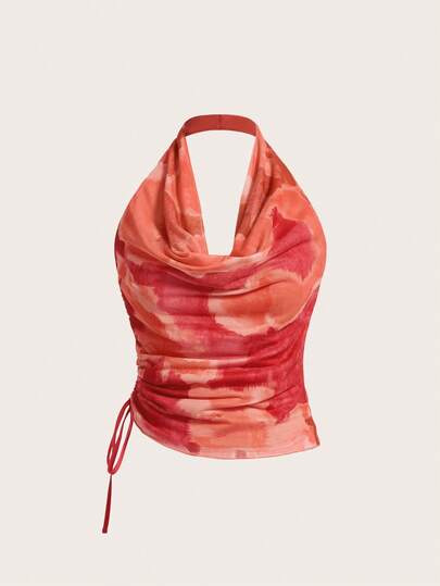 Aveloria Rosie Tie Dye Draped Front Halter Top 
