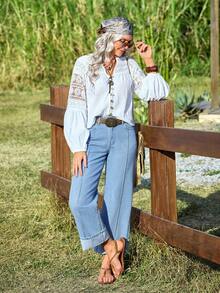 EMERY ROSE Women's Vacation Casual Washed Straight Leg Jeans - Light Wash - View 5