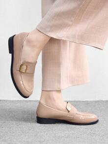 CUCCOO BIZCHIC Women's Shoes Light Apricot Commuting Versatile Comfortable Flat Shoes Loafers - nude - View 1