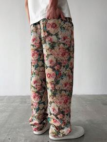 HUEFORM 男士提花直筒裤，宽松舒适版型，时尚百搭之选 - 白色 - 查看 2