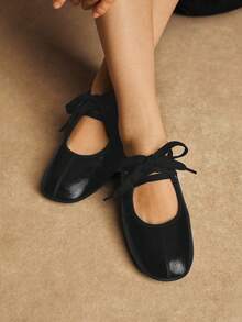 Rosivie Women's Lace-Up Design Fashionable High Heels, Versatile For Daily Wear - Black - View 5