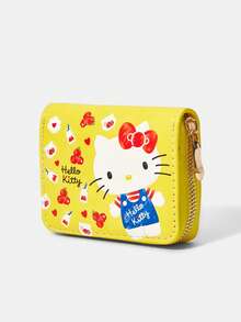 HELLO KITTY AND FRIENDS | SHEIN 1Pc Cat Love Cloud Pattern Simple Style Zipper Change Bag, Suitable For Women. - Yellow - View 2