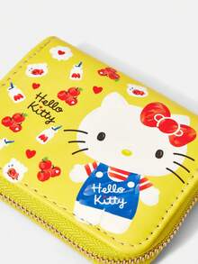 HELLO KITTY AND FRIENDS | SHEIN 1Pc Cat Love Cloud Pattern Simple Style Zipper Change Bag, Suitable For Women. - Yellow - View 3