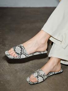 Giày Sandal Nữ In Hình Da Rắn, Giày Sandal Thời Trang Mùa Hè - Nhiều màu - Xem 3