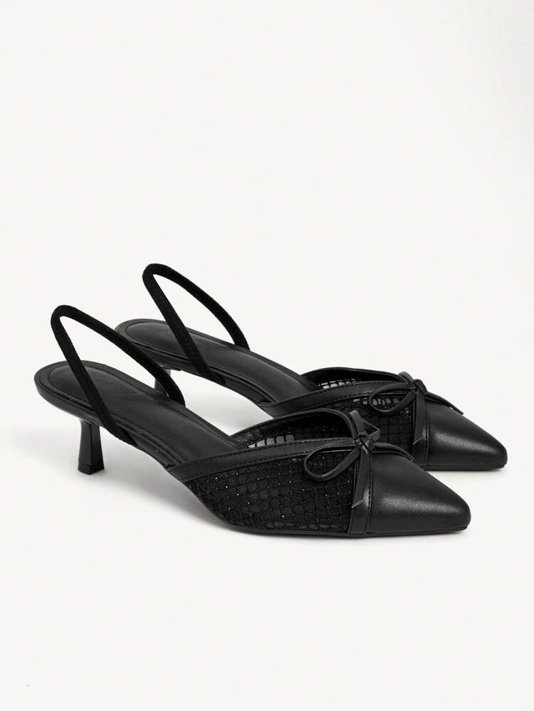 CUCCOO CHICEST Women's Pointed Toe Bow Decor Elegant High Heels Wedding Shoes Spring Shoes Bride Shoes