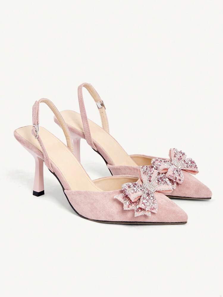 CUCCOO CHICEST Women Shoes Spring Summer New Three-Dimensional Cute Big Bow Design Pointed Toe Wine Glass Heel Middle Heel Romantic Elegance Simple Black Satin High Heel Slingback Dating Afternoon Tea Party Valentine's Day Elegant Wear Banquet Dating Evening Dress Sweet And Sexy Slingback Wedding Shoes Half Slippers Macaron White Beige Blue Royal Blue Pink Brown Green Burgundy Gray Rose Red Purple Yellow Orange Apricot Gold Silvery Rhinestones Big Size Rhinestone Flower Lace Elegant Shoes Wedding Shoes Spring Shoes Bride Shoes