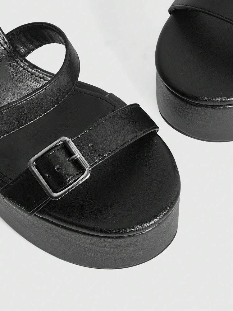 CUCCOO LuxiPop Women's Stiletto High Heel Waterproof Platform Sandals With Ankle Strap, Black, Sexy Fashion Wear For Nightclub, Suitable For Spring/Summer, Travel, 2000s Style