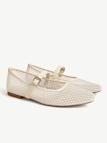 CUCCOO CHICEST Zapatos planos cómodos y suaves con correa para mujer, para primavera/otoño - Albaricoque - Ver 2