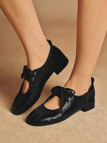 Rosivie Women's Lace-Up Design Fashionable High Heels, Versatile For Daily Wear - Black - View 3