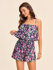 Coeurva 女士休闲浪漫印花连体裤，黑色连体裤和紫色连体裤，春夏款，女士春季服装，女士节日服装，女士复活节服装，女士优雅连体裤，女士休闲连体裤，女士乡村风格，乡村音乐会服装，女士乡村风格服装，女士运动休闲服装，女士印花连体裤，女士度假套装，女士碎花连体裤，女士休闲连体裤，女士夏季连体裤，女士夏季服装 - 紫色 - 查看 16