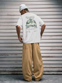 Modcrash One Wave 男士休闲百搭个性化赛车英文标语图案短袖T恤 - 白色 - 查看 2