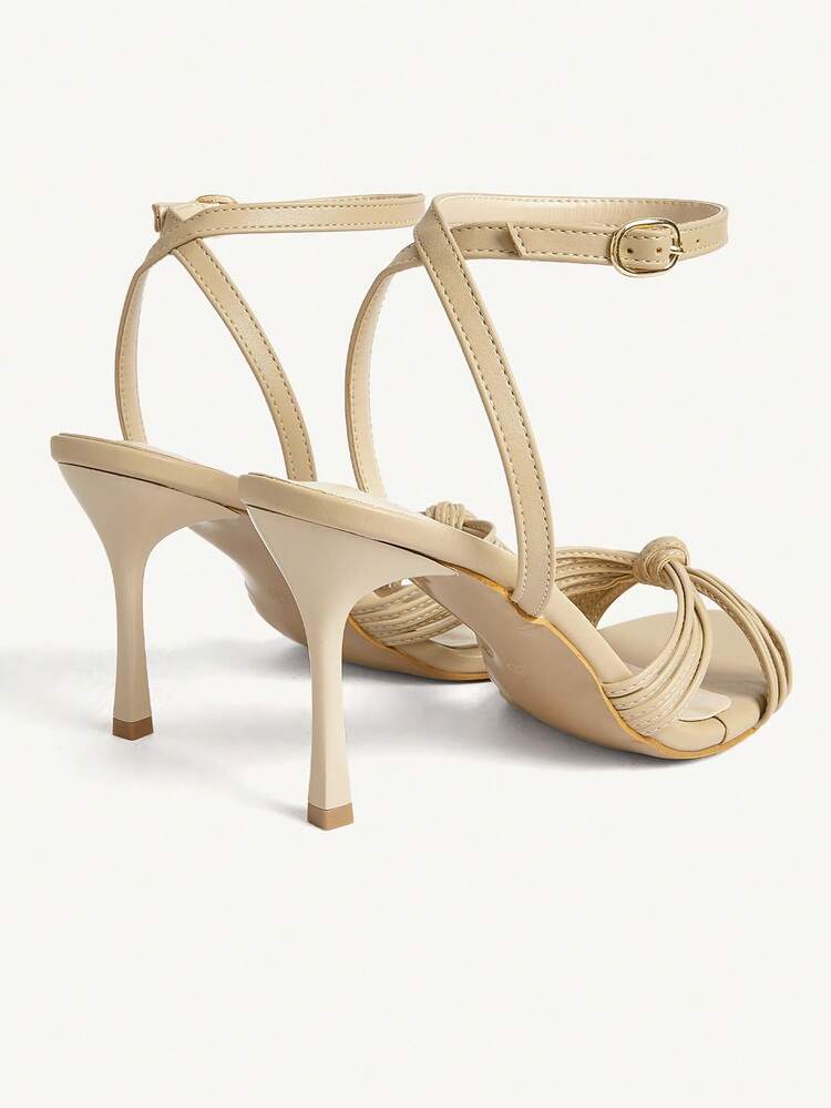 CUCCOO SZL Women's Fashion Round Toe Thin Strap Knotted Head Sexy Elegant Evening Party Party Style Thin Heel High Heel Sandals