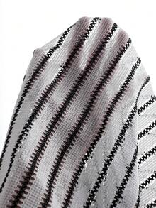 Manfinity CasualCool Men's Striped Polo Collar Single-Breasted Casual Versatile Daily Wear Short Sleeve Shirt - White - View 8