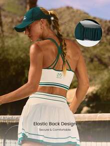 GLOWMODE Head In The Game Tennis Embroidery Elastic Back Ponytail Cap Hat Golf Tennis Pickleball Daily Casual Wear - Dark Green - View 2