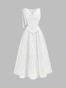 SHEIN Girlism 儿童夏季服装 少女纯色提花可拆卸蝴蝶结领无袖优雅连衣裙 白色连衣裙 舞会礼服 长裙优雅白色连衣裙 女孩连衣裙 白色派对连衣裙 白色连衣裙 优雅白色套装 白色连衣裙 舞会礼服 长裙 女孩优雅套装 圣餐礼服 白色优雅连衣裙 长裙 白色连衣裙 舞会礼服 - 白色 - 查看 6