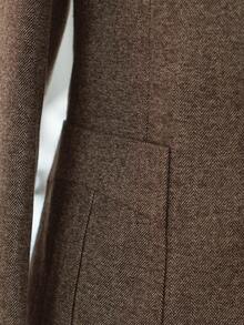 Manfinity Mode Men's Lapel NeckSingle-Breasted Casual Suit Jacket - Brown - View 4