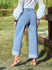 EMERY ROSE Women's Vacation Casual Washed Straight Leg Jeans - Light Wash - View 2