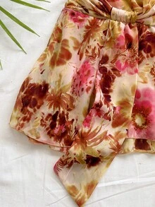 Soleia Women's Sexy Backless Floral Print Mini Dress, Beach Vacation Style - Multicolor - View 4