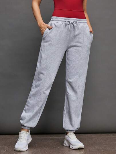 Activina Women's Casual Solid Color Drawstring Waist Sports Pants