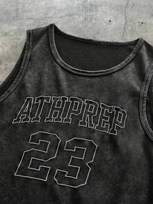 EASEVO Men's Casual Loose Fit Sleeveless Tank Top, Black With Embroidered Snowflake Design, Summer - Black - View 5