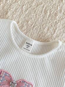 PrepCrw 1 pièce Robe courte à col rond élégante et ajustée avec imprimé à carreaux blanc et rose pour jeunes filles, convient pour le port quotidien, la rentrée scolaire, les sorties, les rassemblements, les festivals, le printemps et l'été - Multicolore - Voir 5