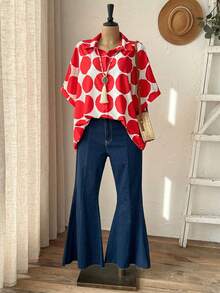 EMERY ROSE Áo sơ mi nữ cỡ lớn in họa tiết hình học tay ngắn cài một hàng khuy, dáng rộng, thích hợp mặc mùa xuân, đi nghỉ mát, áo hoa, áo xanh lá cây, áo đi chơi, áo đi nghỉ mát, áo kiểu thường ngày cho nữ, áo chấm bi, áo đỏ, áo sơ mi họa tiết dâu tây mùa hè, áo kiểu vintage cho nữ, áo kiểu mùa hè cho nữ, áo sơ mi chấm bi, áo chấm bi thường ngày cho nữ, áo chấm bi mùa hè, áo kiểu mùa hè cho nữ, áo sơ mi đỏ trắng cho nữ, áo kiểu mùa hè cho nữ, áo kiểu thường ngày cho nữ, áo sơ mi hiện đại dễ thương cho nữ, áo kiểu mùa hè cho nữ, áo và áo kiểu cho nữ, áo sơ mi mùa hè cho nữ, trang phục mùa hè cho nữ. - Nhiều màu - Xem 6